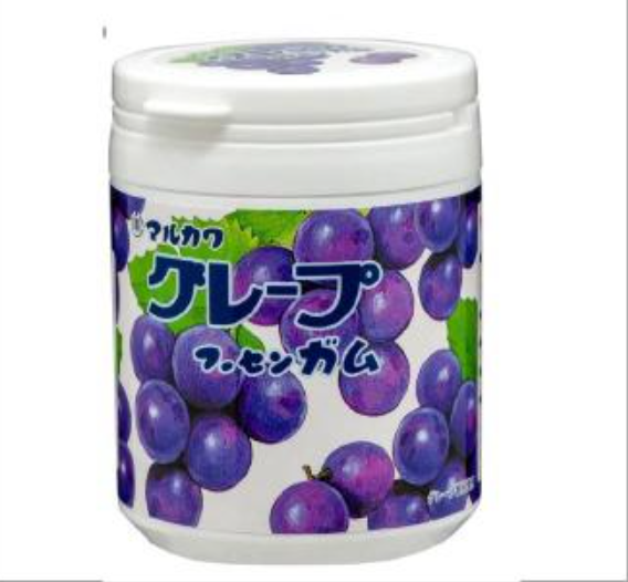 Grape marble gum bottle carton