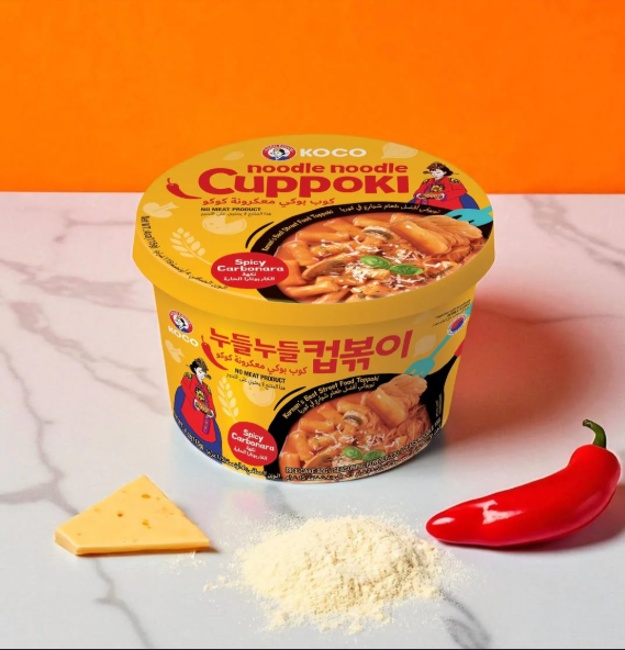 Toppoki noodle carbonara spice carton
