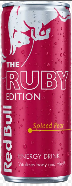 Red bull the ruby edition spiced pear cartoon
