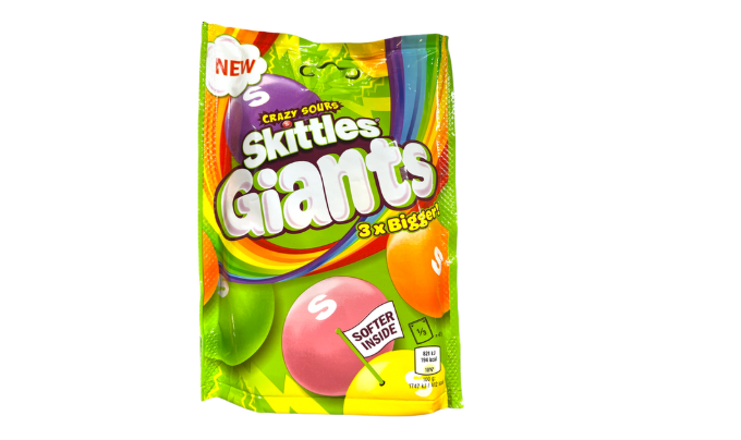 SKITTLES SOURS GIANTS POUCH BAG carton