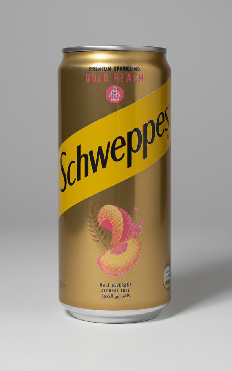 Schweppes Premium Sparkling Gold Peach carton