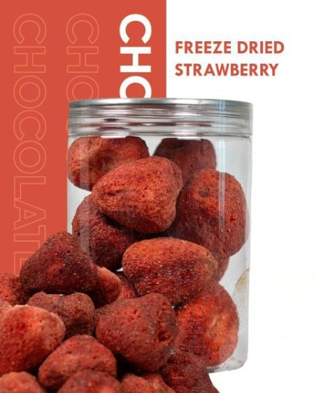 Freeze dried strawberry carton
