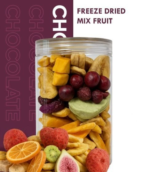 Freeze dried mix fruit carton