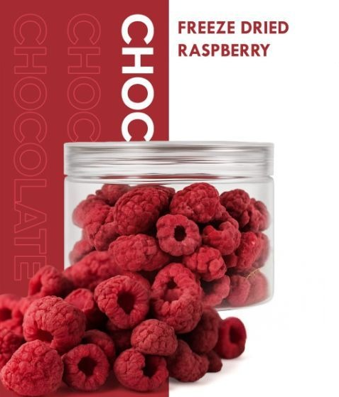 Freeze dried raspberry carton