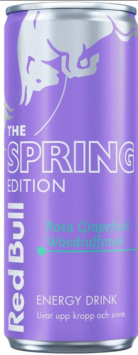 Red bull the spring edition rosa grapefruit woodruffsmak cartoon