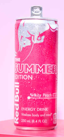 Red bull white peach flavor cartoon