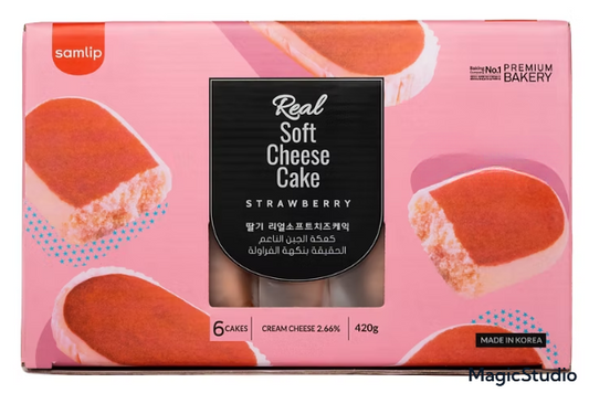 Real soft cheesecake strawberry cartoon