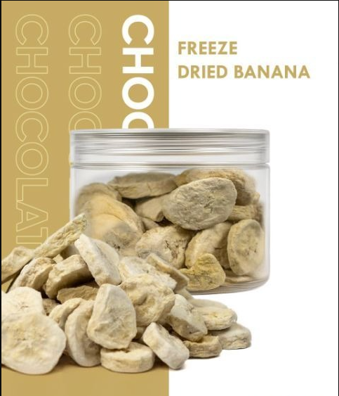 Freeze dried banana sliced carton