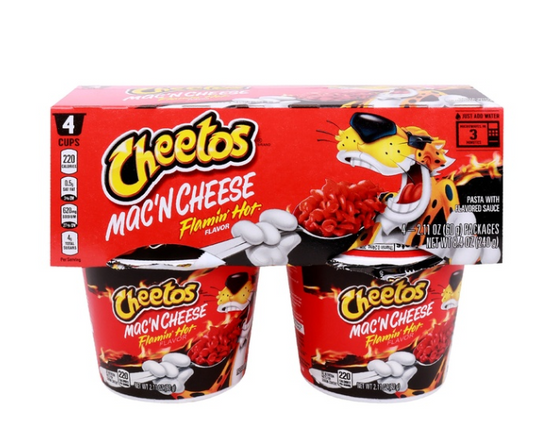 Cheetos Macn cheese Flamin Hot carton