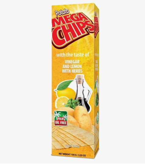 Mega Chips Potato With The Taste Of Vinegar And Lemon With Herbs carton
