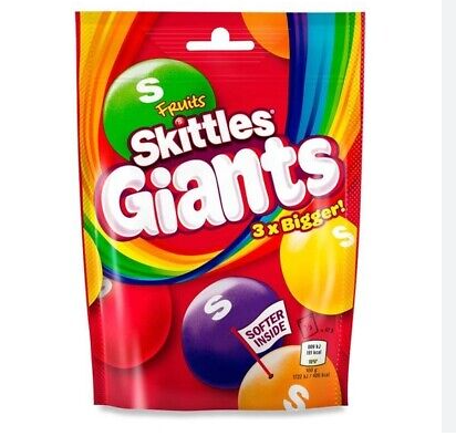SKITTLES FRUITS GIANTS POUCH BAG carton