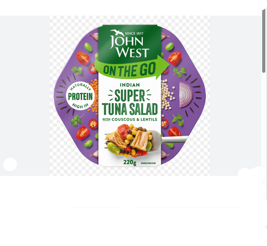JOHN WEST ON THE GO INDIAN SUPER TUNA SALAD carton