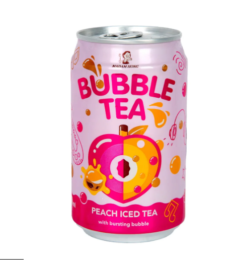 bubble tea peach ice tea carton