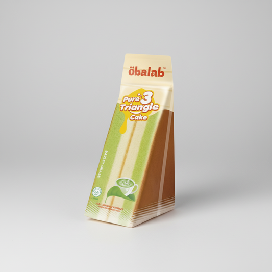 Öbalab Delight 3 Triangle Cake Barley Green Flavour carton