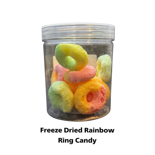 Freeze dried rainbow ring candy carton
