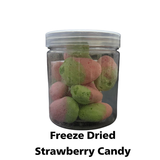 Freeze dried strawberry candy carton