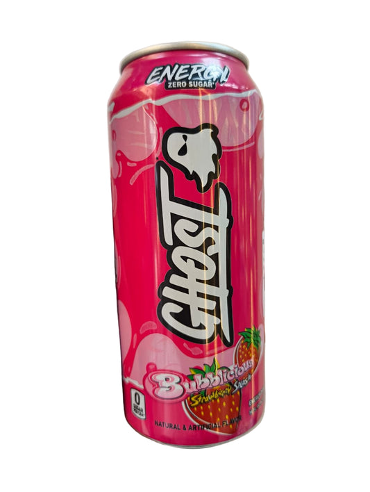 Ghost bubblicious strawberry zero sugar carton