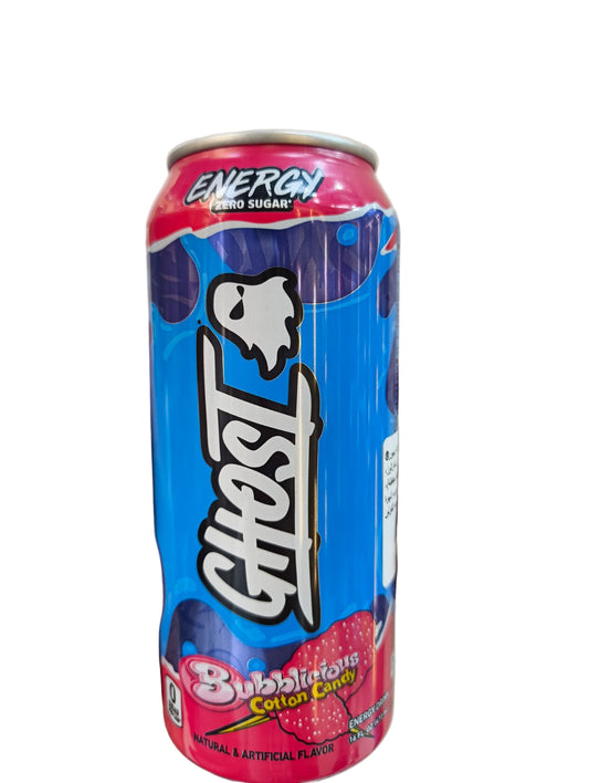 Ghost bubblicious cotton candy carton energy zero sugar carton